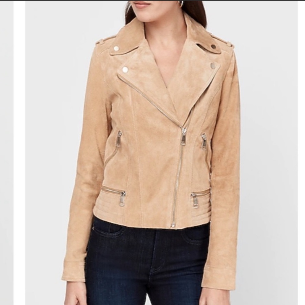 Express Genuine Suede Moto Jacket